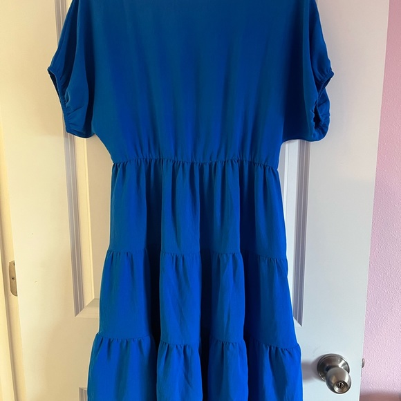 Royal Blue You & Me Ruffle Dress NWOT - Picture 2 of 4